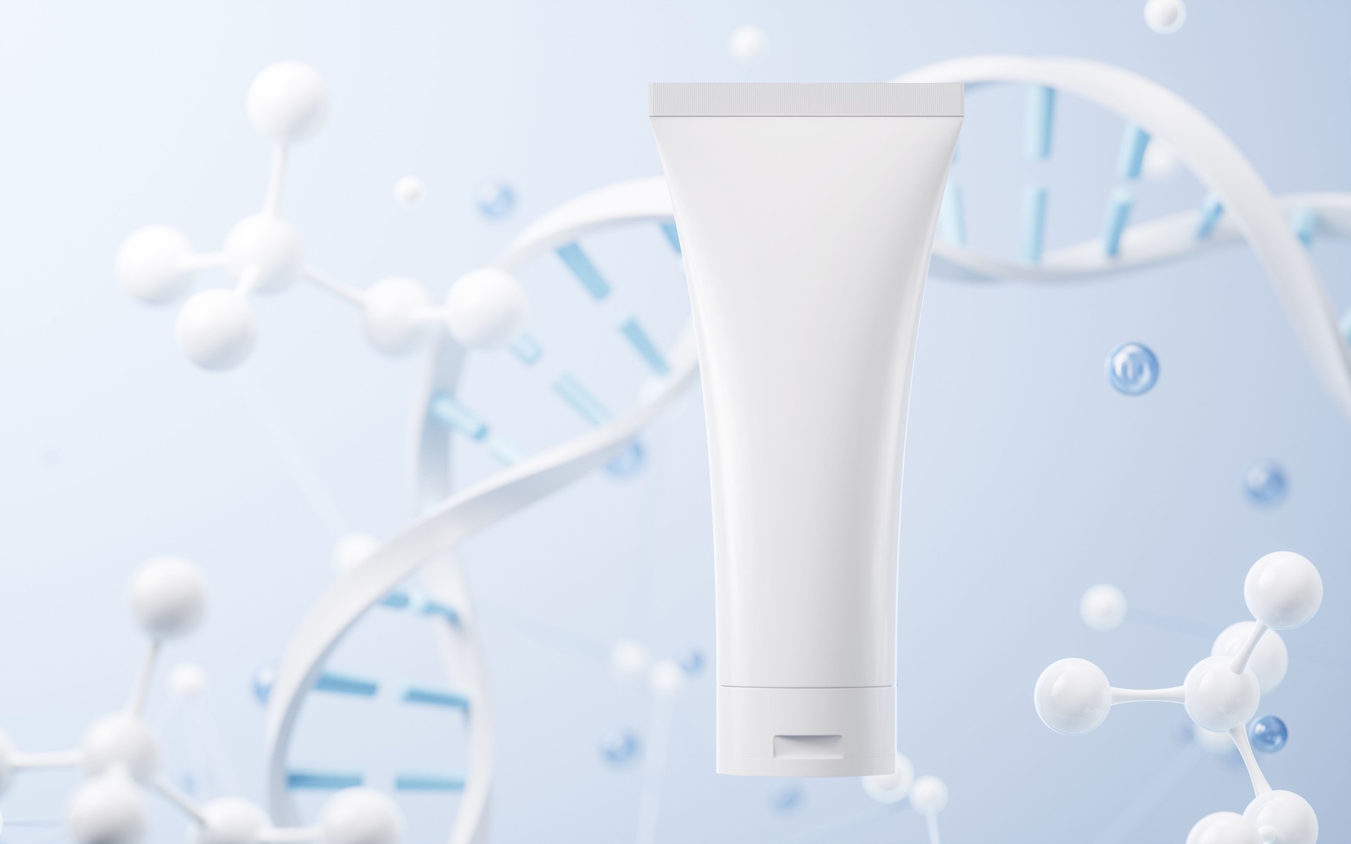 Skin care product and biological concept background, 3d rendering.